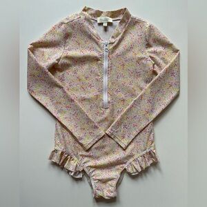 Olivier London Girls Liberty Floral Rashguard Swimsuit - Size 9-10Y